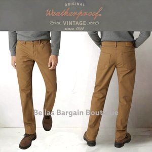 Weatherproof Vintage NWT Men’s Fleece Lined Pant Stretch Canvas BROWN